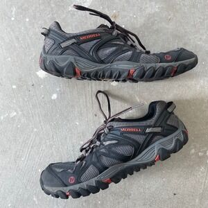 Merrell All Out Blaze Aero Sport Hiking Water Shoes‎ Mens 9.5 gray Black Red